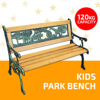 Kids Park Bench Wooden Bench Cast Iron Leg Garden Outdoor Furniture Lounge Seat