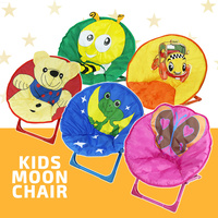Kids Moon Chair Folding Padded Oval Round Seat Toddler Lounge Outdoor Camp Beach
