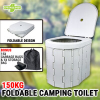 Foldable Camping Toilet W/ Lid Portable Commode Potty Bucket Seat Caravan Travel
