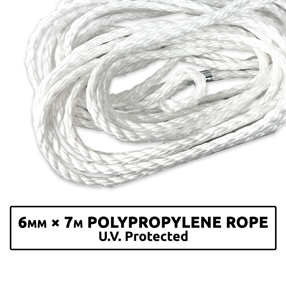 2x 6MM Double Guy Rope W/ Spring Wooden Runner 7M Tent Tarp Line Camping  Cord