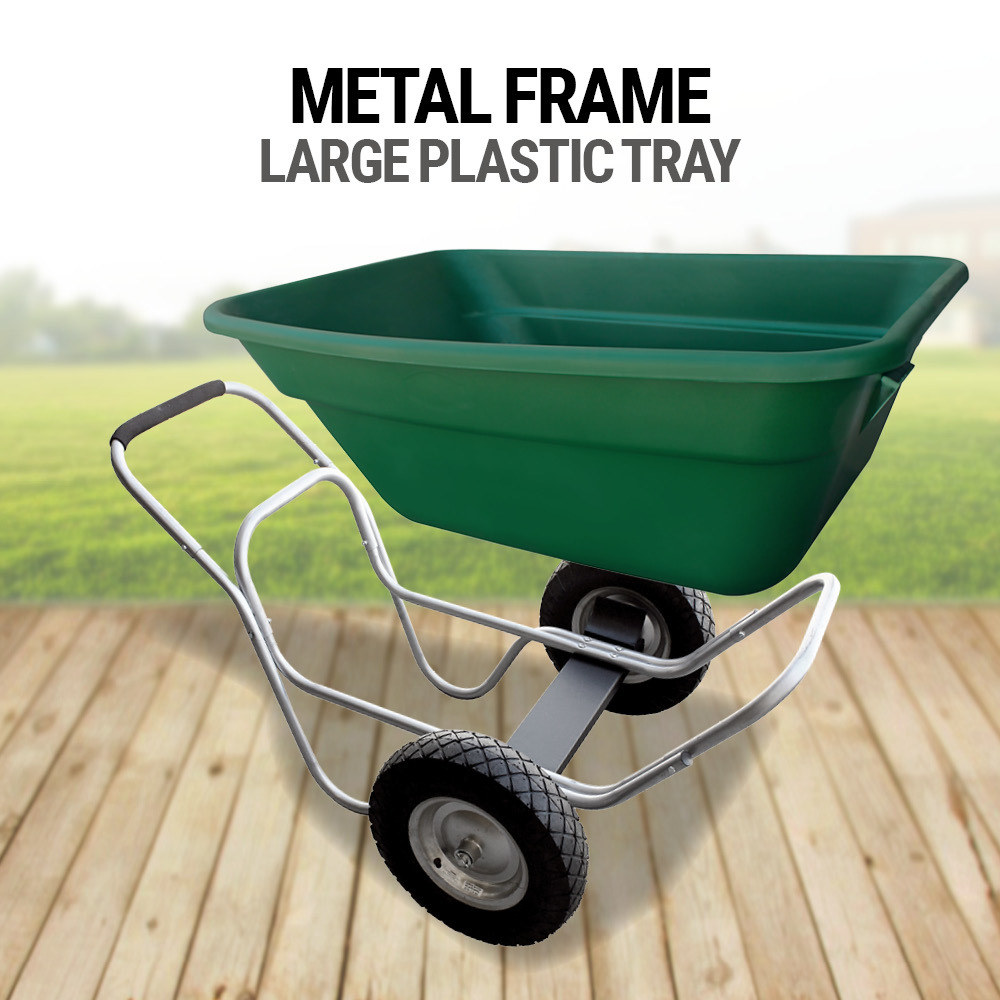 Wheel Barrow 150L Capacity 150kg, Trailer Dump Cart Garden Outdoor