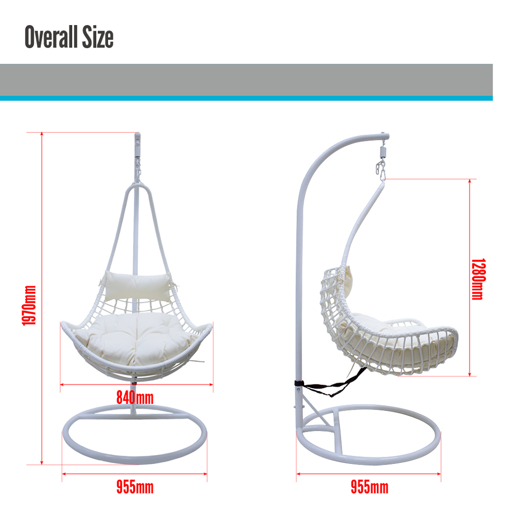Hanging Chair Swing Hammock Cushion Wicker Rattan Indoor ...