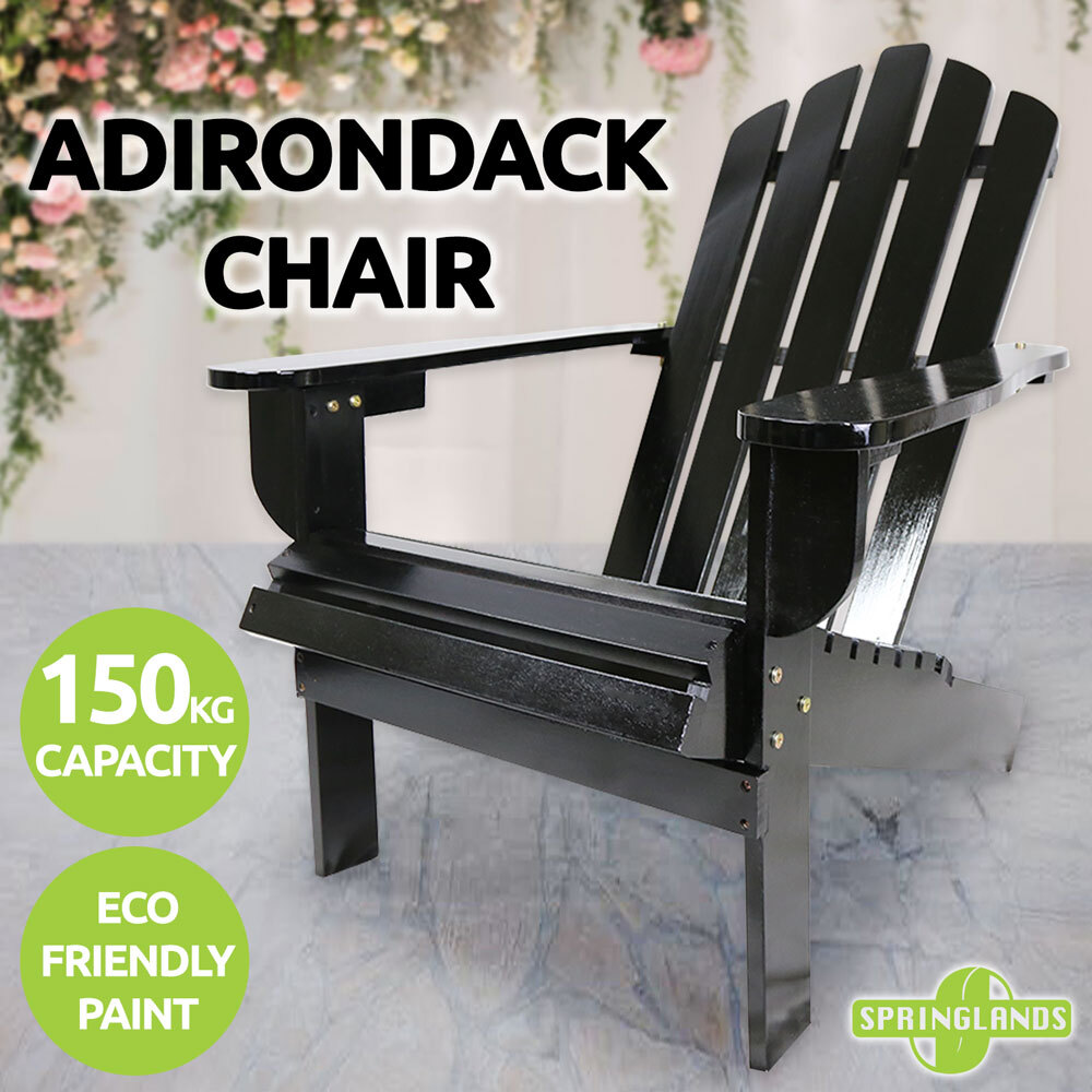 Adirondack Chair W/ Ottoman Outdoor Lounge Furniture Garden Beach Deck White