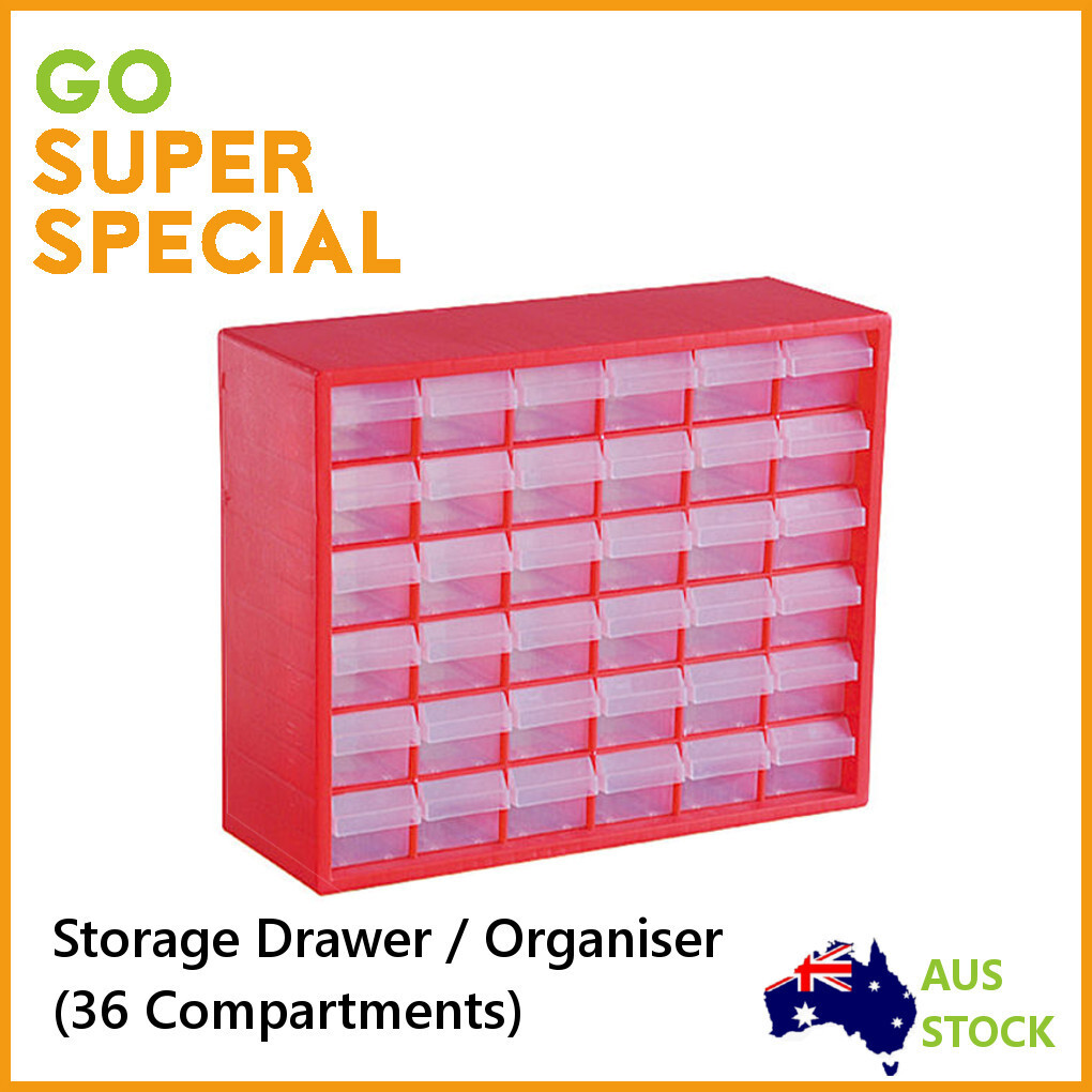 Storage Drawer w/ 36 Compartments,Plastic Tool Box Tool Organiser
