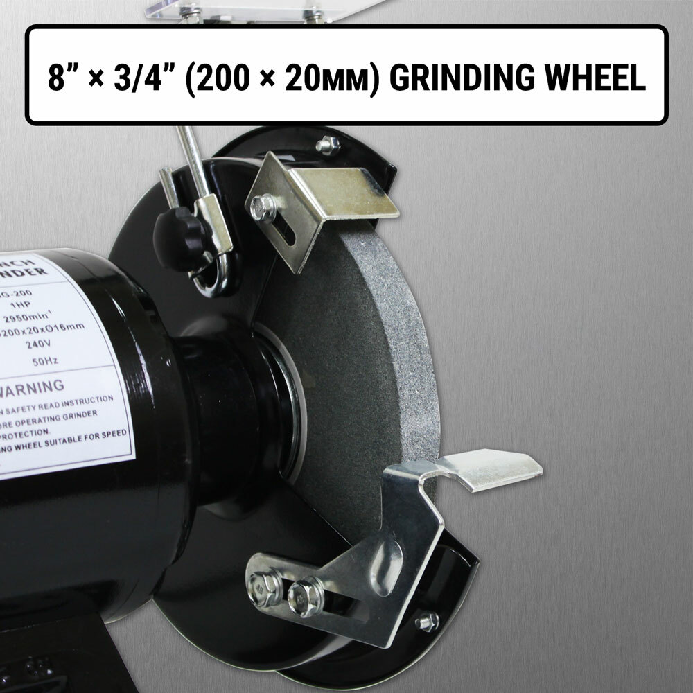 8" Bench Grinder 1HP 750W 200mm Knife Sharpener Power Tool Industrial