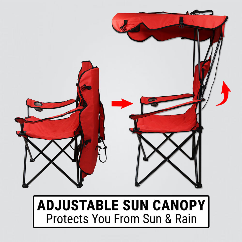 folding camping chair with canopy