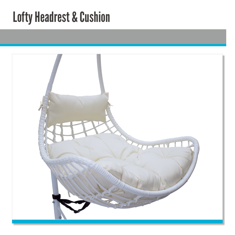 hanging chair white basket cushion rattan indoor outdoor garden patio swing ebay hanging chair white basket cushion rattan indoor outdoor garden patio swing ebay