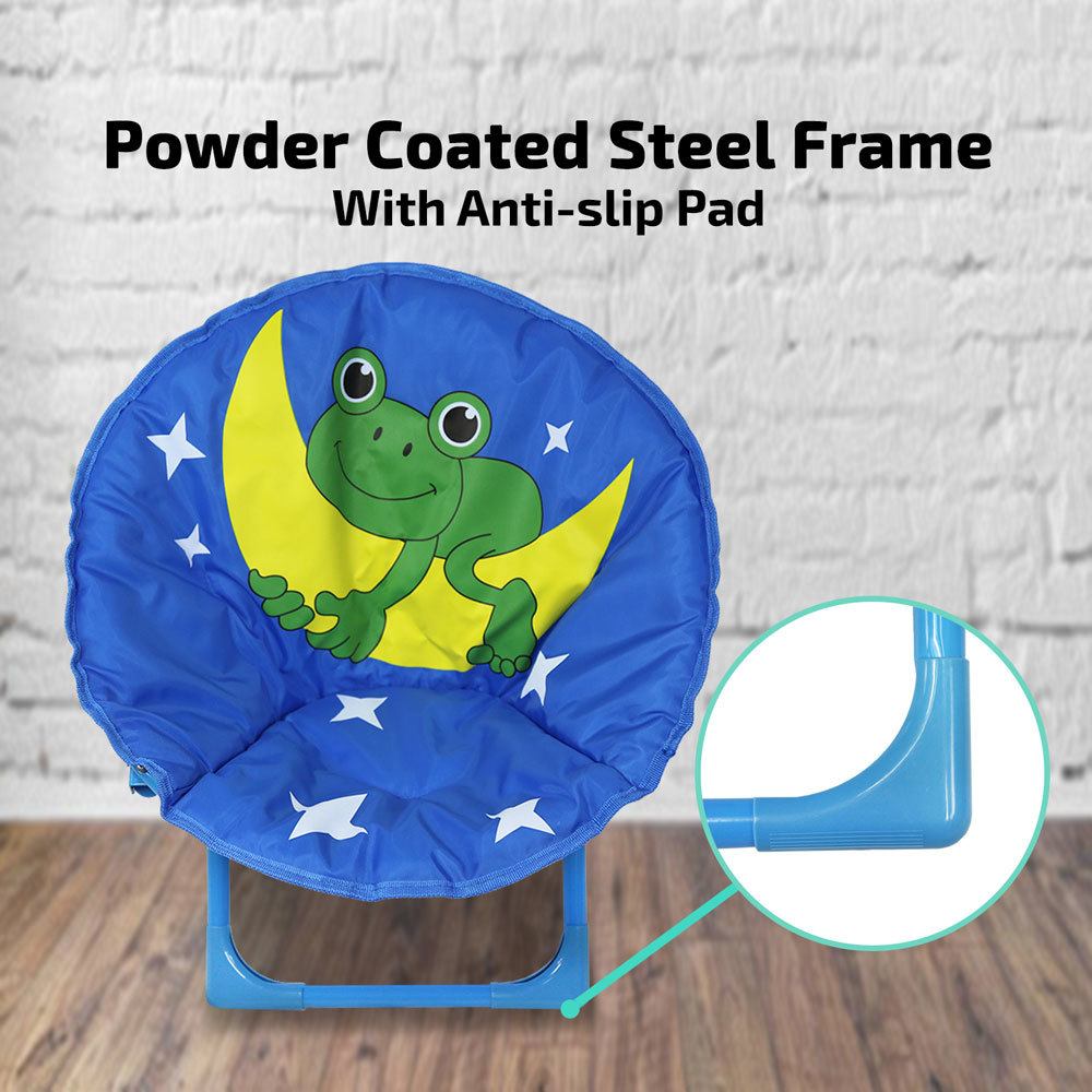 Kids Moon Chair Folding Padded Oval Round Seat Toddler Lounge Outdoor