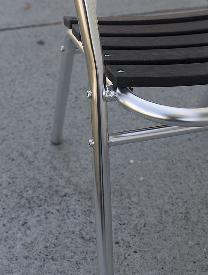Cafe Chair Aluminium Resin Slats Heavy Duty, Stackable Chairs Outdoor