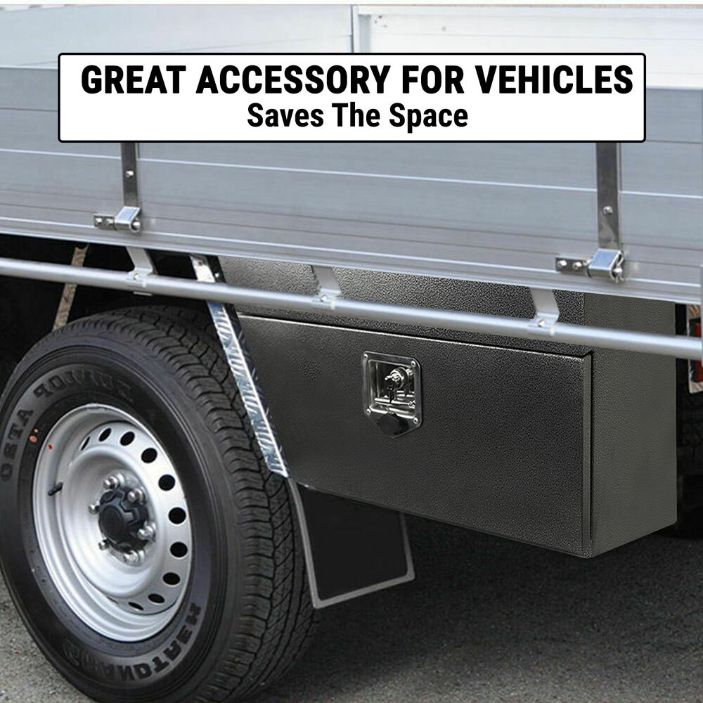 Under Tray Tool Box Pair Set Ute Grey Steel Toolbox Truck Undertray