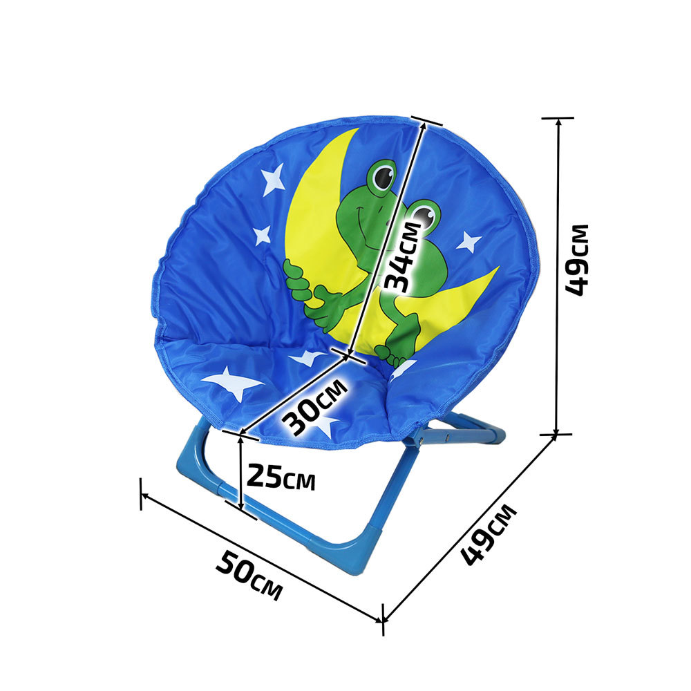 Kids Moon Chair Folding Padded Oval Round Seat Toddler Lounge Outdoor