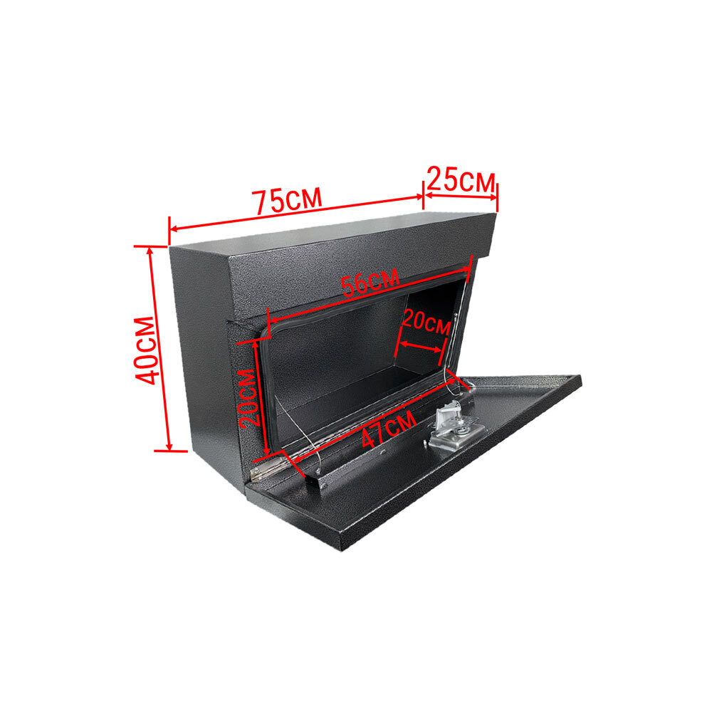 Under Tray Tool Box Right Ute Grey Steel Toolbox Truck Undertray