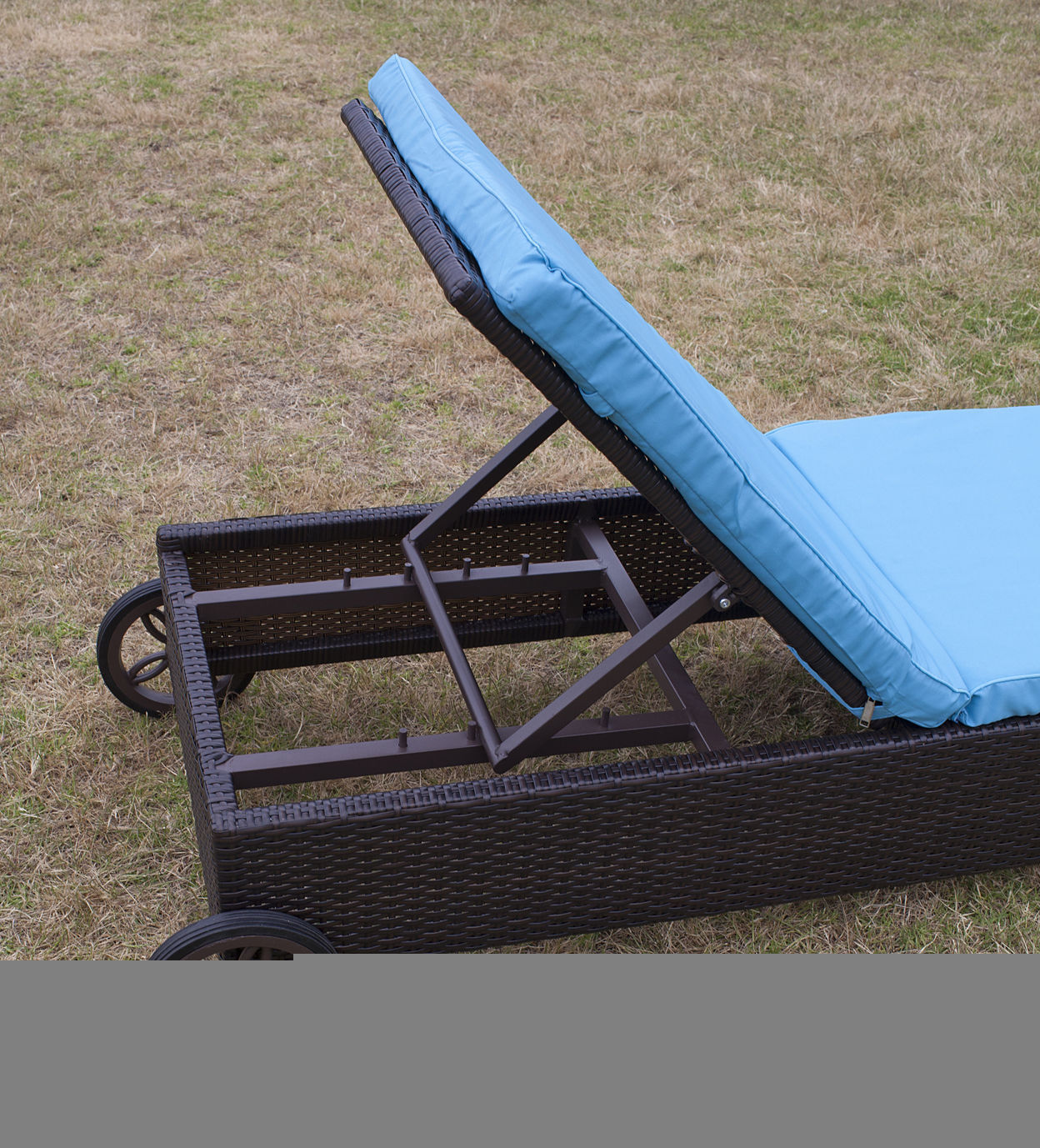 Wicker Chaise Lounge, PE Woven Rattan Sun Pool Bed ...