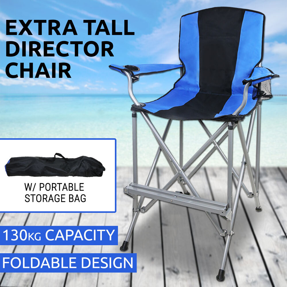 Extra Tall Director Bar Chair Folding Outdoor Camping Portable
