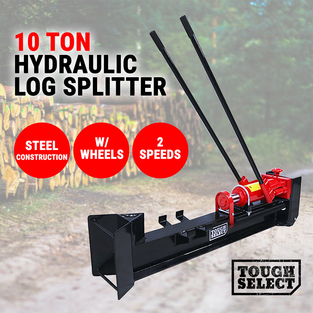 Log Splitter Manual 10 Ton Hydraulic Firewood Wood Cutter, Splits Logs 15" Long