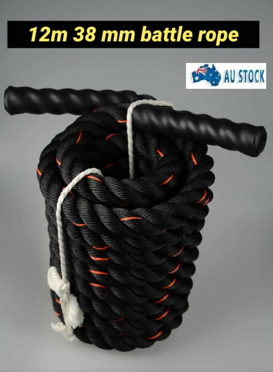 12M Battle Rope 38mm Gym Battling Strength Training Fitness Exercise Home  Heavy