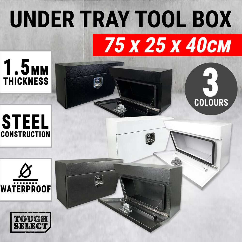 Under Tray Tool Box Pair Set Ute Steel Toolbox Truck Trailer Undertray Underbody eBay