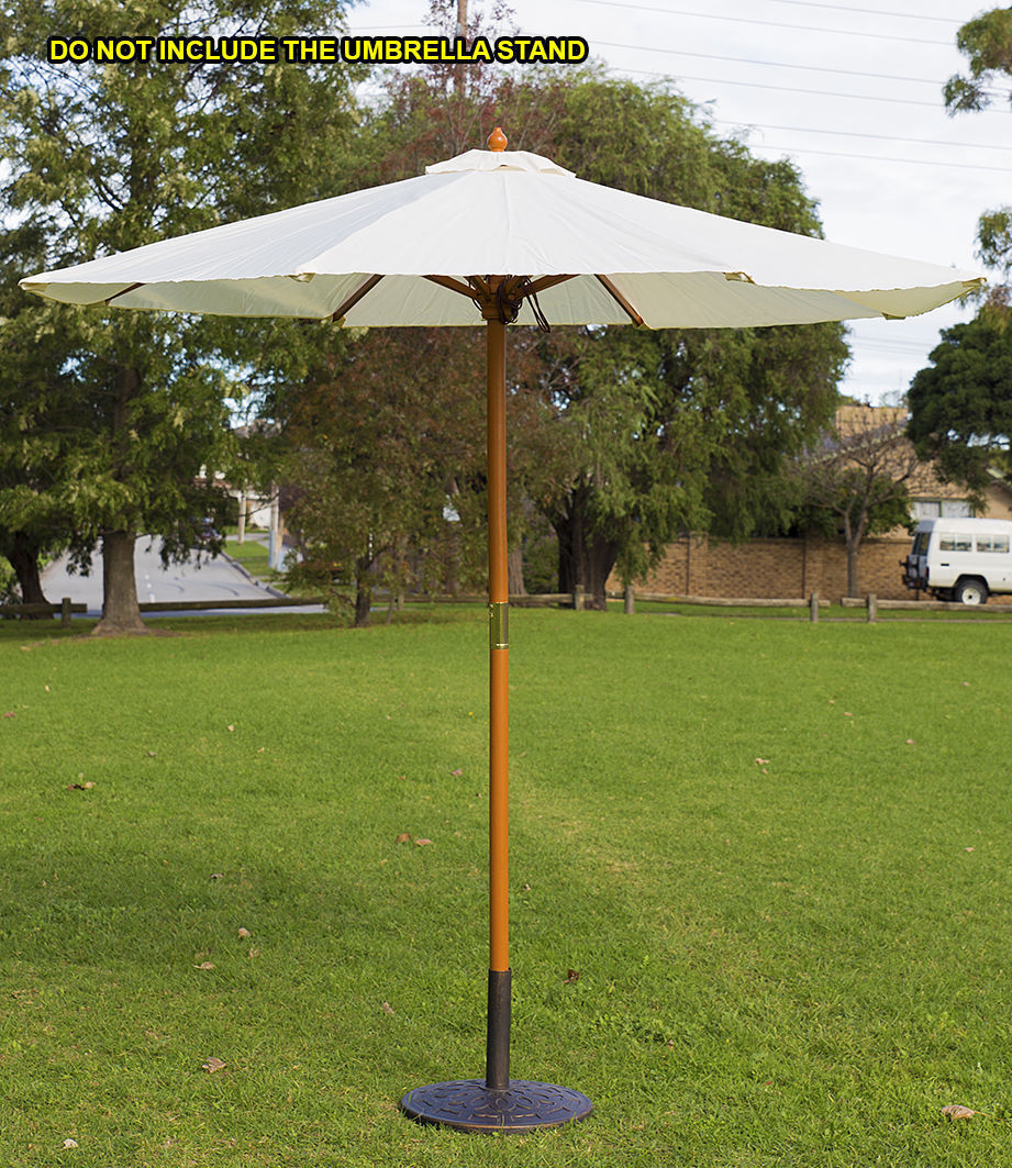 Market Umbrella Wooden Pole 2.5m, Timber Cafe Outdoor ...