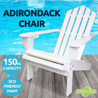 Adirondack Chair Outdoor Furniture Wooden Garden Beach Deck Lounge White Patio