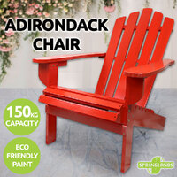 Adirondack Chair Outdoor Furniture Garden Beach Deck Lounge Red Wooden Patio