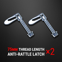 2 pcs Anti Rattle Latch Gravity Luce Bolt On Fastener Trailer Tailgate UTE 75mm