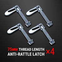 4 pcs Anti Rattle Latch Gravity Luce Bolt On Fastener Trailer Tailgate UTE 75mm