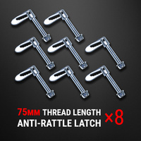 8 pcs Anti Rattle Latch Gravity Luce Bolt On Fastener Trailer Tailgate UTE 75mm