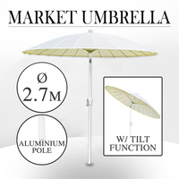 2.7m Market Umbrella Tilt Aluminium Pole Fibre Glass Rib Outdoor Garden Cafe