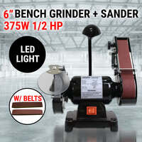6" Bench Grinder Belt Sander 1/2HP 375W 150mm Sharpener Linisher Sanding Grinding