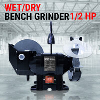 8&quot; 6&quot; Wet &amp; Dry Bench Grinder 1/2HP 375W 200m Sharpener Industrial Grinding Tool