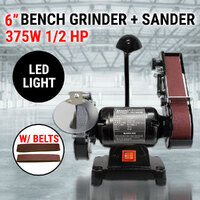 6&quot; Bench Grinder Belt Sander 1/2HP 375W 150mm Linisher Sharpener Sanding Grinding