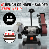 6" Bench Grinder Belt Sander 1/2HP 375W 150mm Linisher Sharpener Sanding Grinding