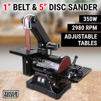 1"x30" Belt & 5" Disc Sander Bench Grinder Linisher Machine Buffer Power Tool