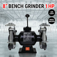 8" Bench Grinder W/ Wheel Dresser 1HP 200mm Sharpener Industrial Tool Grinding
