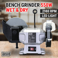 8&quot;/6&quot; Wet &amp; Dry Bench Grinder 550W Industrial Sharpener 200/150mm Grinding Tool