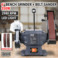 6" Bench Grinder & 50mm Belt Sander Combo 150mm Grinding Wheel Sharpener Sanding