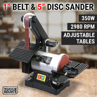Vertical Belt &amp; Disc Sander Combo Bench Grinder 350W 25mm Linisher 125mm Sanding