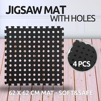 Interlocking Eva Jigsaw Camping Mat W/ Holes Black Gym Yoga Martial Art Exercise