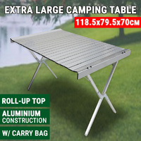  Camping Table Roll Up Folding Portable Aluminium Outdoor BBQ Desk Picnic W/ Bag