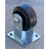 2 x Castor Wheel 4&quot; Fixed Heavy Duty Hold 400kg Solid Polythene PU Trolley Caster