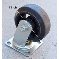 2 x Castor Wheel 4&quot; Swivel Heavy Duty Hold 360kg Solid Polythene Trolley Caster