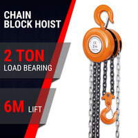 2 Ton Block and Tackle 6M Chain Block Hoist Crane Lifting Pulley Tool Winch
