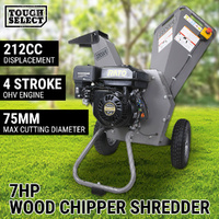 7HP Wood Chipper Shredder Mulcher Petrol Grinder Upright Self Feeding Portable