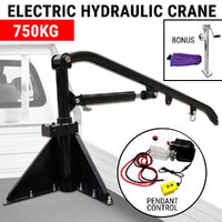 750kg Swivel Hydraulic Crane Hoist 12V Electric Jack UTE Trailer Pick up Lift 