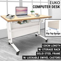 Computer Desk W/ Castors Mobile Laptop Table Office 1.2M Foldable Student Home
