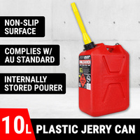 10L Plastic Jerry Can W/ Pour Spout Fuel Spare Container Petrol Gas Storage Tank