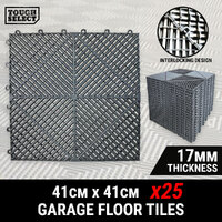 25PCS Garage Floor Tiles Interlocking Instant 41x41CM Poolside Mat Gym DIY Grey