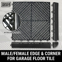 Ramp Edge Female/Male/Corner For Garage Floor Tiles DIY Slope Instant Black 41CM