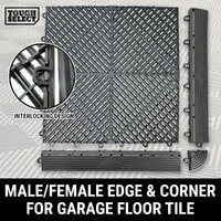 Ramp Edge Female/Male/Corner For Garage Floor Tiles DIY Slope Instant Grey 41CM