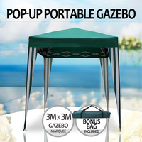 Gazebo Portable 3x3m Pop Up Water Resistant Steel Frame Marquee Sunshade Foldable